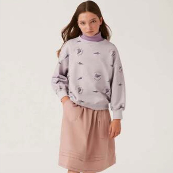 THE SUNDAY COLLECTIVE kids Weekend Airplane Graphic Sweatshirt, Purple size 8-9 - Picture 2 of 6